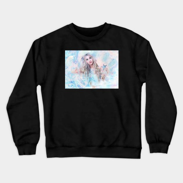 Malibu Mermaid Crewneck Sweatshirt by Phatpuppy Art